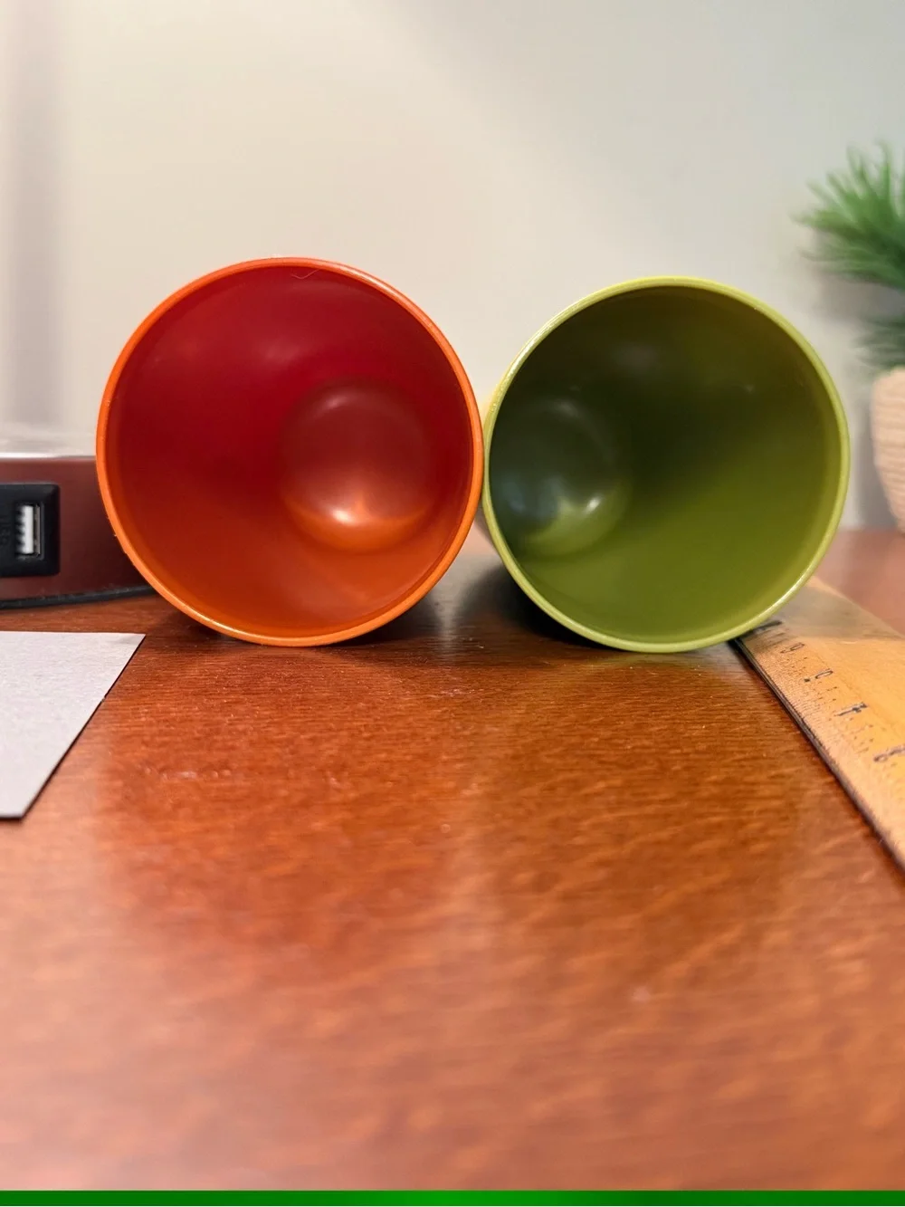 Tupperware Lot of 2 Tumbler Cups Harvest #1348 orange and green Vintage